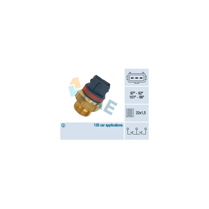 Interrupteur de température, ventilateur de radiateur FAE 37930