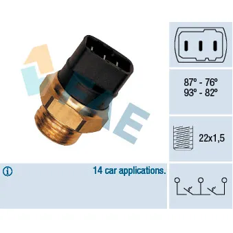 Interrupteur de température, ventilateur de radiateur FAE 37950