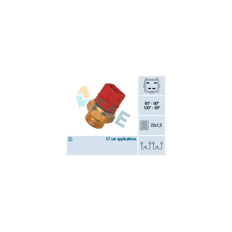 Interrupteur de température, ventilateur de radiateur FAE 37960