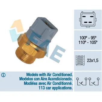 Interrupteur de température, ventilateur de radiateur FAE 37970