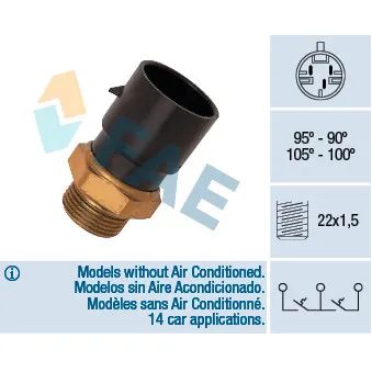 Interrupteur de température, ventilateur de radiateur FAE 38020