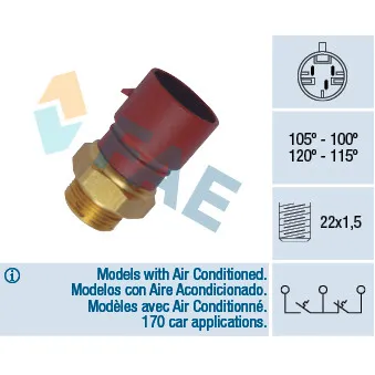 Interrupteur de température, ventilateur de radiateur FAE 38040