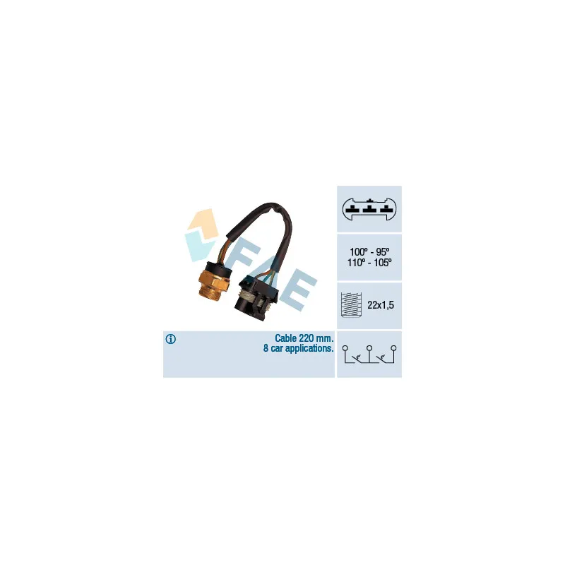 Interrupteur de température, ventilateur de radiateur FAE 38060