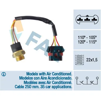 Interrupteur de température, ventilateur de radiateur FAE 38065
