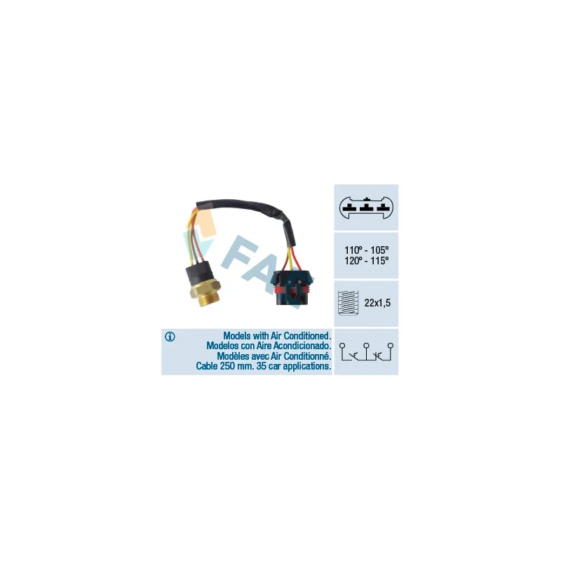 Interrupteur de température, ventilateur de radiateur FAE 38065