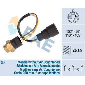 Interrupteur de température, ventilateur de radiateur FAE 38080