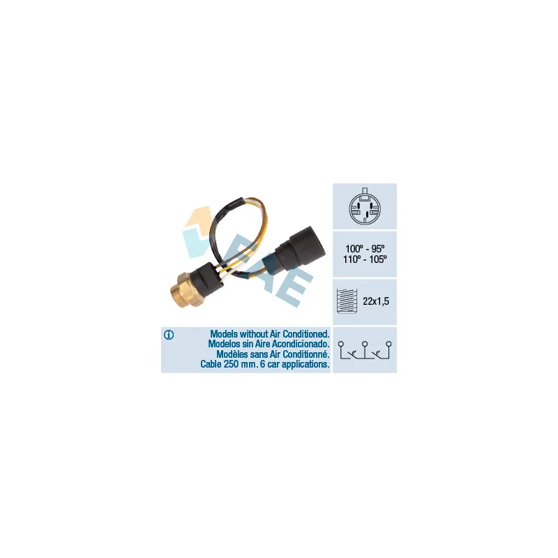 Interrupteur de température, ventilateur de radiateur FAE 38080