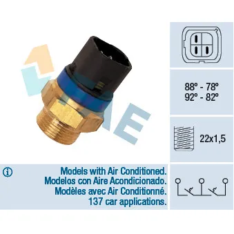 Interrupteur de température, ventilateur de radiateur FAE 38110