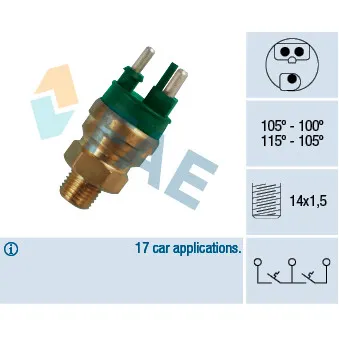 Interrupteur de température, ventilateur de radiateur FAE 38130