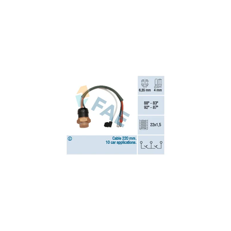 Interrupteur de température, ventilateur de radiateur FAE 38190