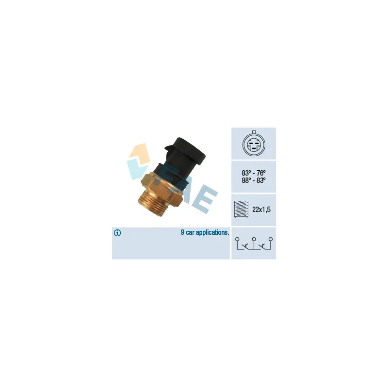 Interrupteur de température, ventilateur de radiateur FAE 38200
