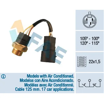 Interrupteur de température, ventilateur de radiateur FAE 38220
