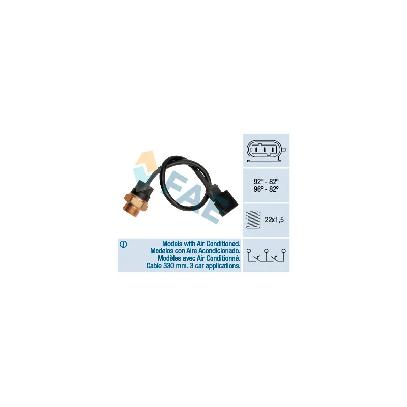 Interrupteur de température, ventilateur de radiateur FAE 38260