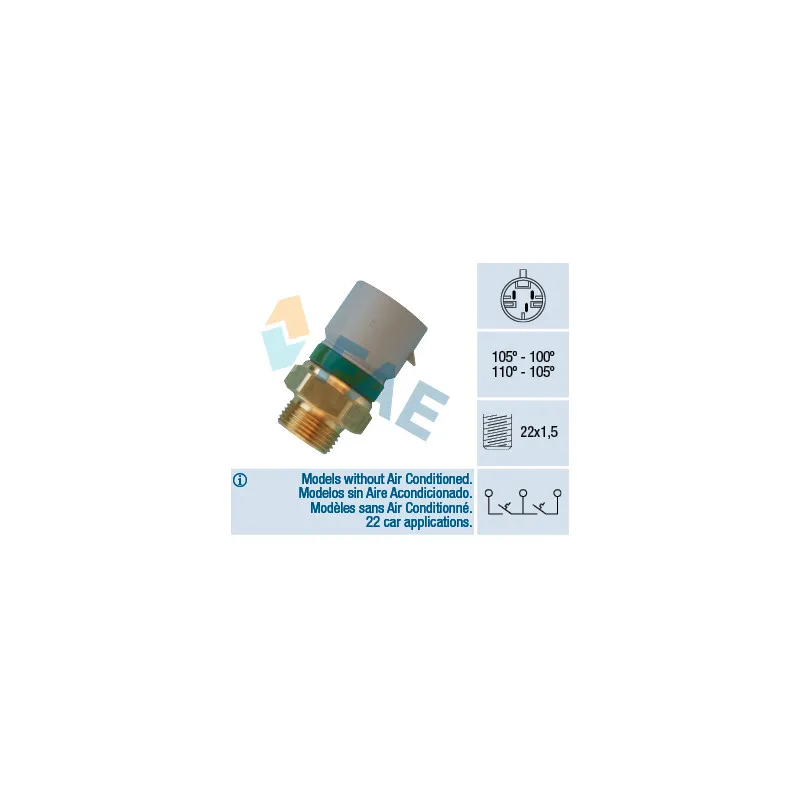 Interrupteur de température, ventilateur de radiateur FAE 38350