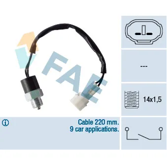 Contacteur, feu de recul FAE 40760