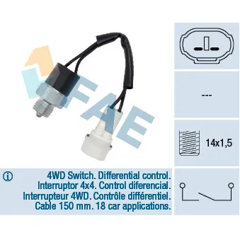 Contacteur, feu de recul FAE 40780