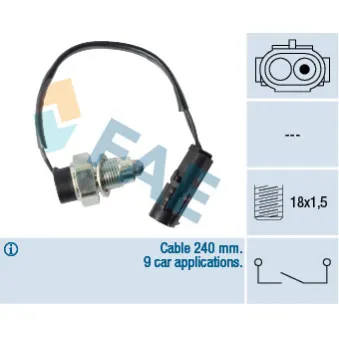 Contacteur, feu de recul FAE 40915