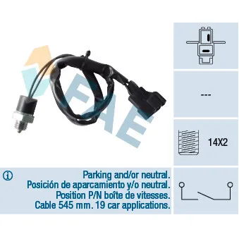 Contacteur, feu de recul FAE 40985