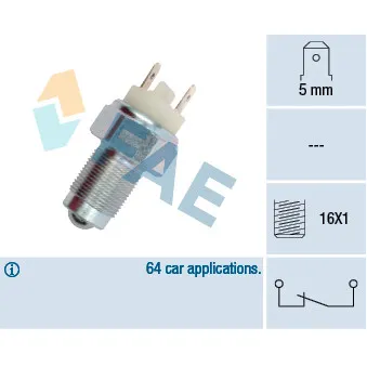 Contacteur, feu de recul FAE 41080