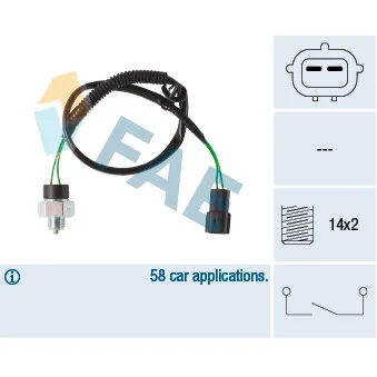 Contacteur, feu de recul FAE 41281