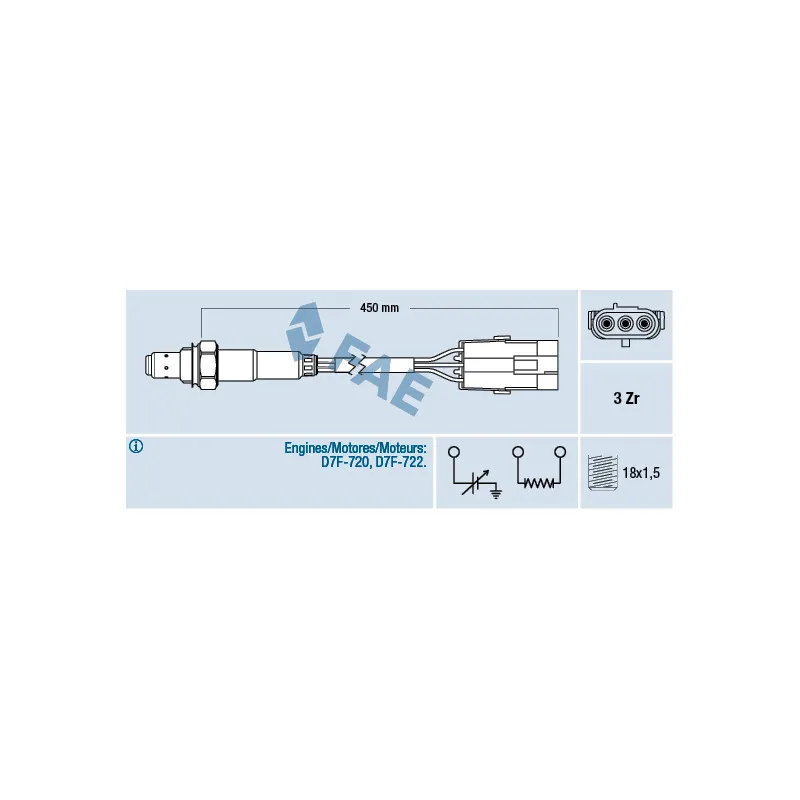 Sonde lambda FAE 77114