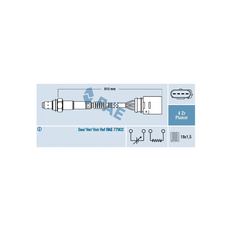 Sonde lambda FAE 77406
