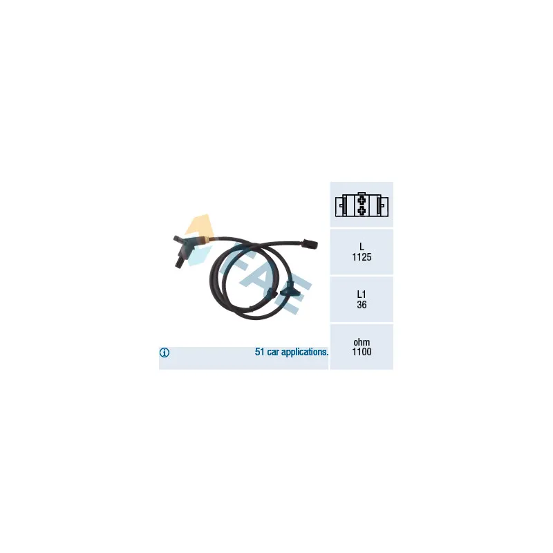Capteur, vitesse de roue FAE 78001