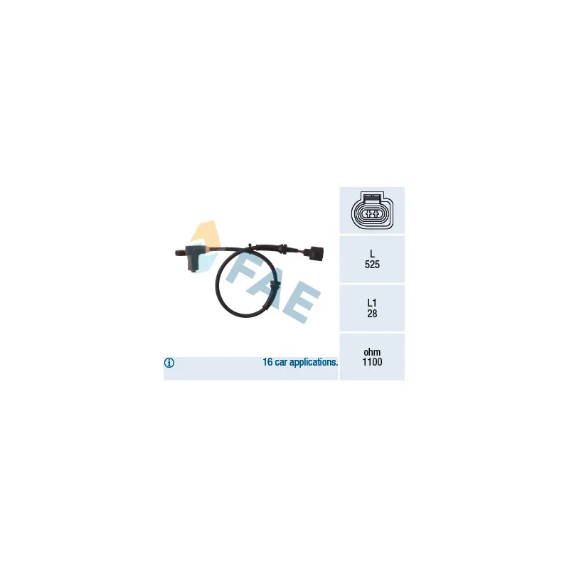 Capteur, vitesse de roue FAE 78003