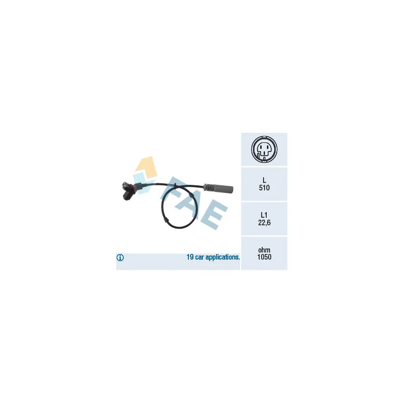 Capteur, vitesse de roue FAE 78005