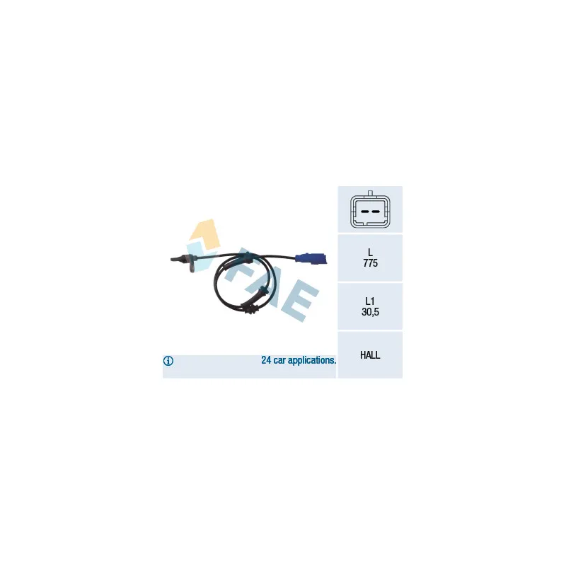 Capteur, vitesse de roue FAE 78013