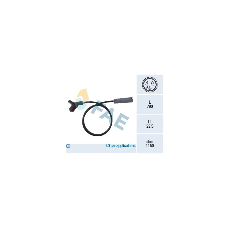 Capteur, vitesse de roue FAE 78017