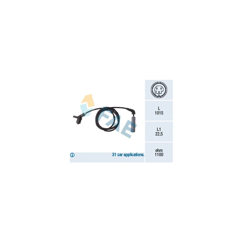 Capteur, vitesse de roue FAE 78019