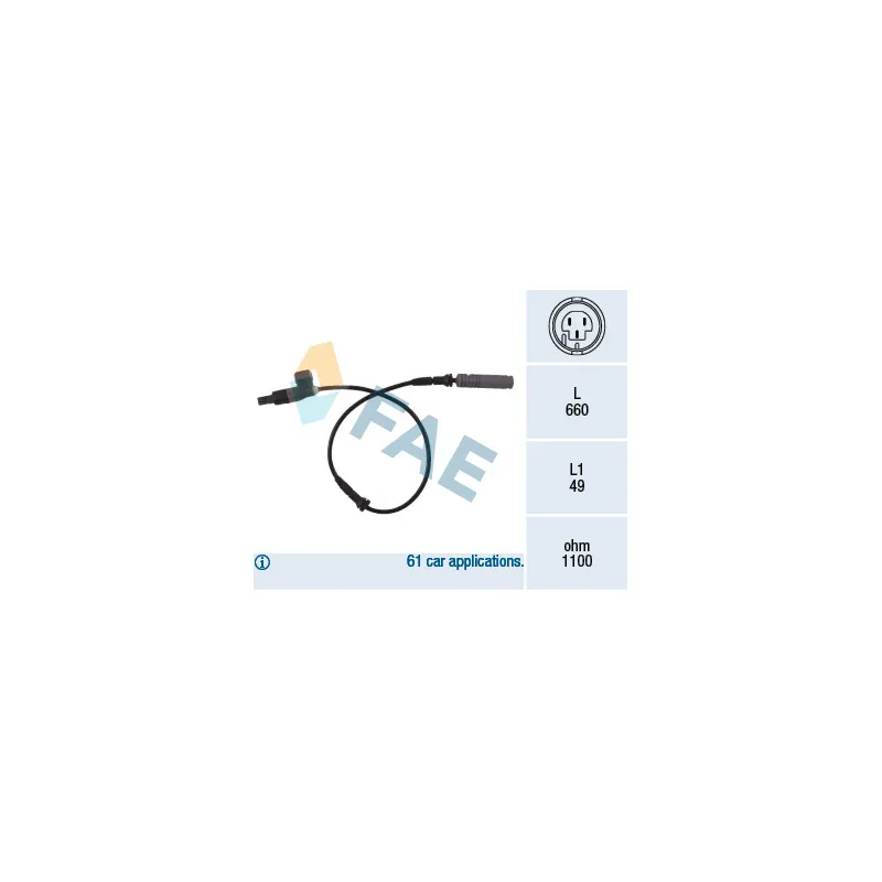 Capteur, vitesse de roue FAE 78023