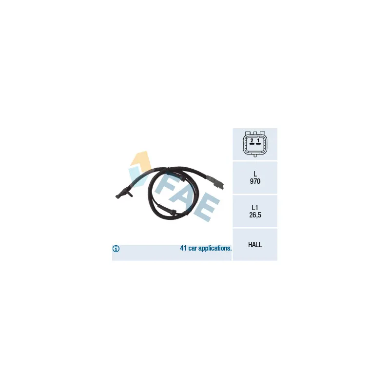 Capteur, vitesse de roue FAE 78031