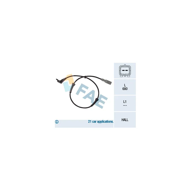 Capteur, vitesse de roue FAE 78036