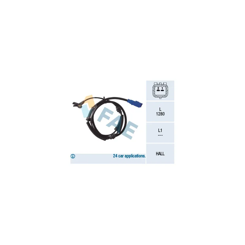 Capteur, vitesse de roue FAE 78038