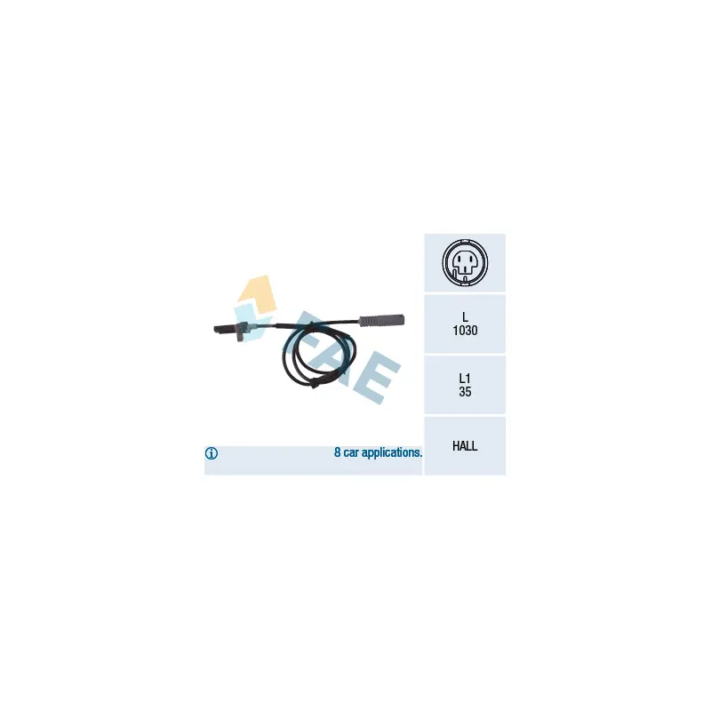 Capteur, vitesse de roue FAE 78043