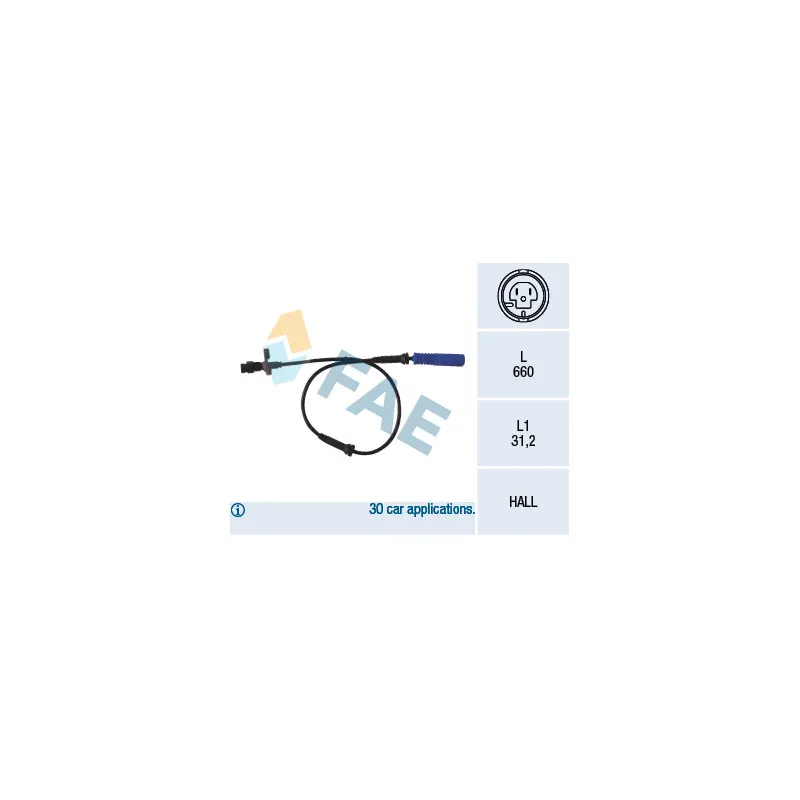 Capteur, vitesse de roue FAE 78045
