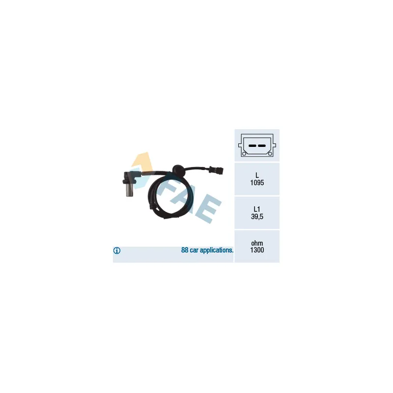 Capteur, vitesse de roue FAE 78062