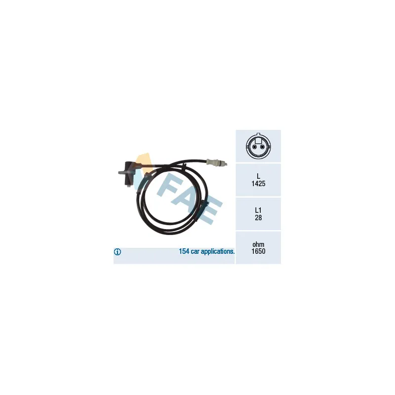 Capteur, vitesse de roue FAE 78067