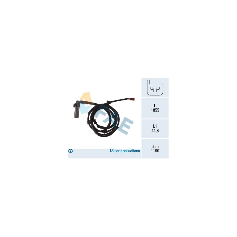 Capteur, vitesse de roue arrière droit FAE 78069