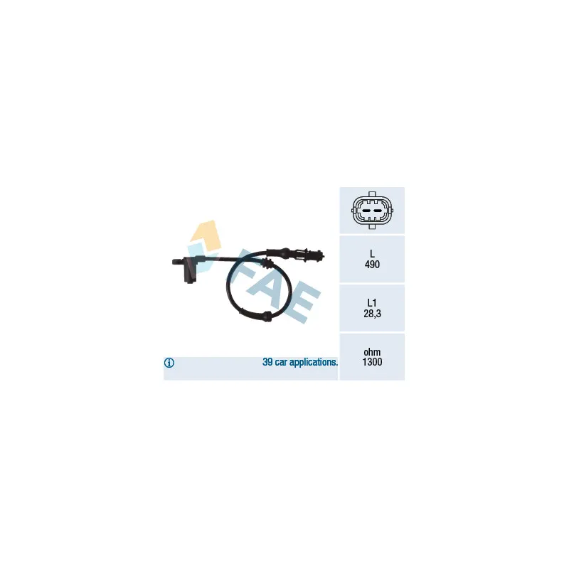 Capteur, vitesse de roue FAE 78077