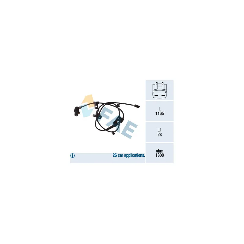 Capteur, vitesse de roue avant droit FAE 78078