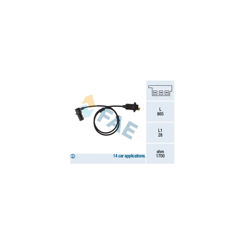Capteur, vitesse de roue FAE 78082