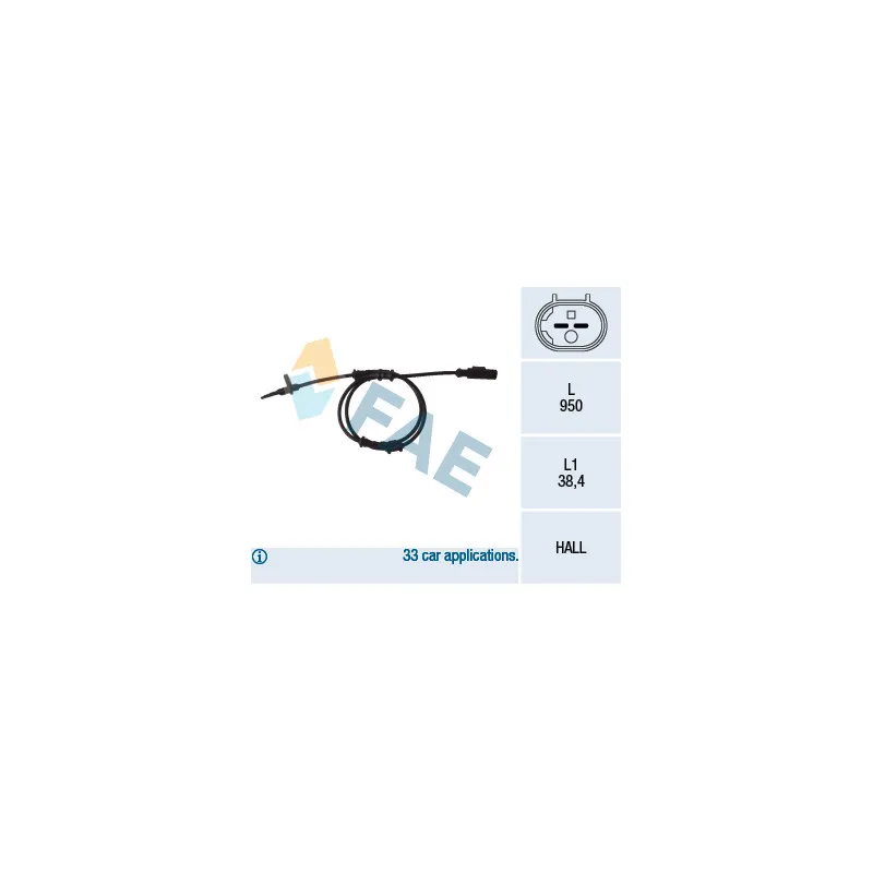Capteur, vitesse de roue FAE 78093