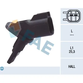 Capteur, vitesse de roue FAE 78094