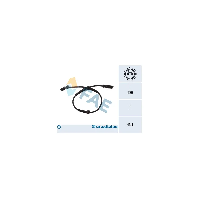 Capteur, vitesse de roue FAE 78099