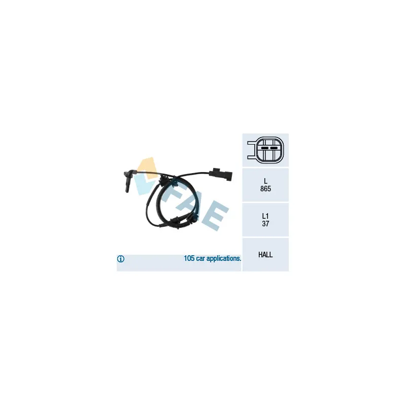 Capteur, vitesse de roue FAE 78111