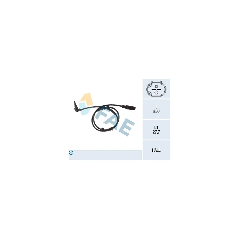 Capteur, vitesse de roue FAE 78112