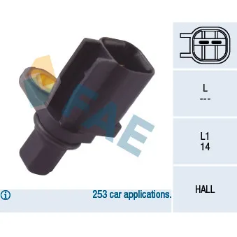 Capteur, vitesse de roue FAE 78113